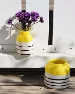 Bebe Vase Gelb Schwarz Gestreift^Motel a Miio New