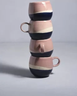 Bica 4Er Set Tasse Gros Pink Navy Cream^Motel a Miio New