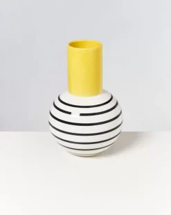 Bola Vase L Gelb Schwarz Gestreift^Motel a Miio