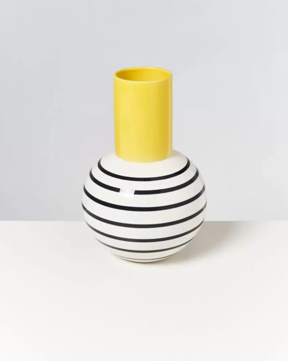 Bola Vase L Gelb Schwarz Gestreift^Motel a Miio
