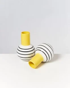 Bola Vase M Gelb Schwarz Gestreift^Motel a Miio Hot