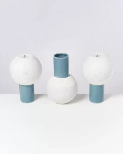 Bola Vase M Graublau Gesprenkelt^Motel a Miio New