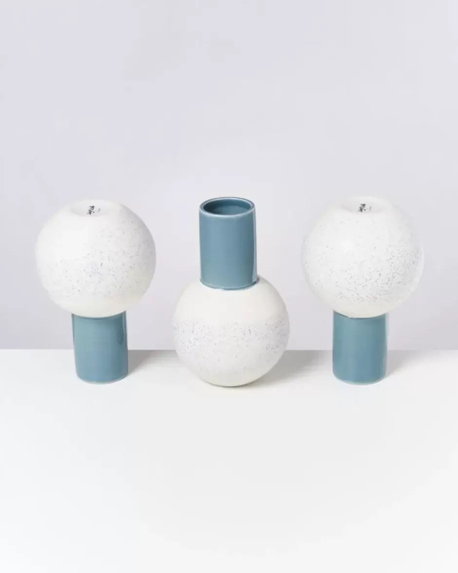 Bola Vase M Graublau Gesprenkelt^Motel a Miio Clearance