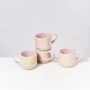 Nodoa 4Er Set Tasse Rosa Gelb Gestreift^Motel a Miio Sale