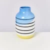 Nuno Vase L Schwarz-Weis Gestreift Mit Blau^Motel a Miio Discount