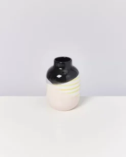 Nuno Vase M Schwarz Rosa Gelb Gestreift^Motel a Miio Best