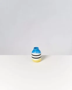Nuno Vase S Schwarz-Weis Gestreift Mit Blau^Motel a Miio Clearance