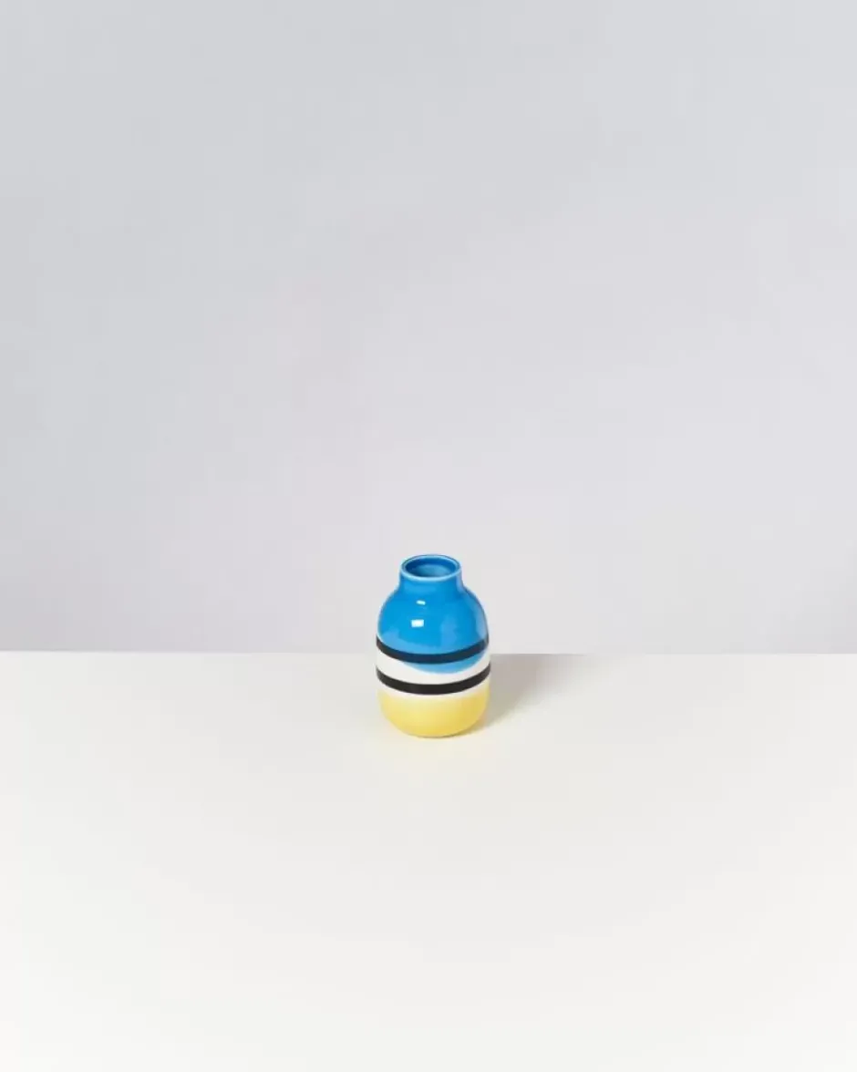 Nuno Vase S Schwarz-Weis Gestreift Mit Blau^Motel a Miio Clearance